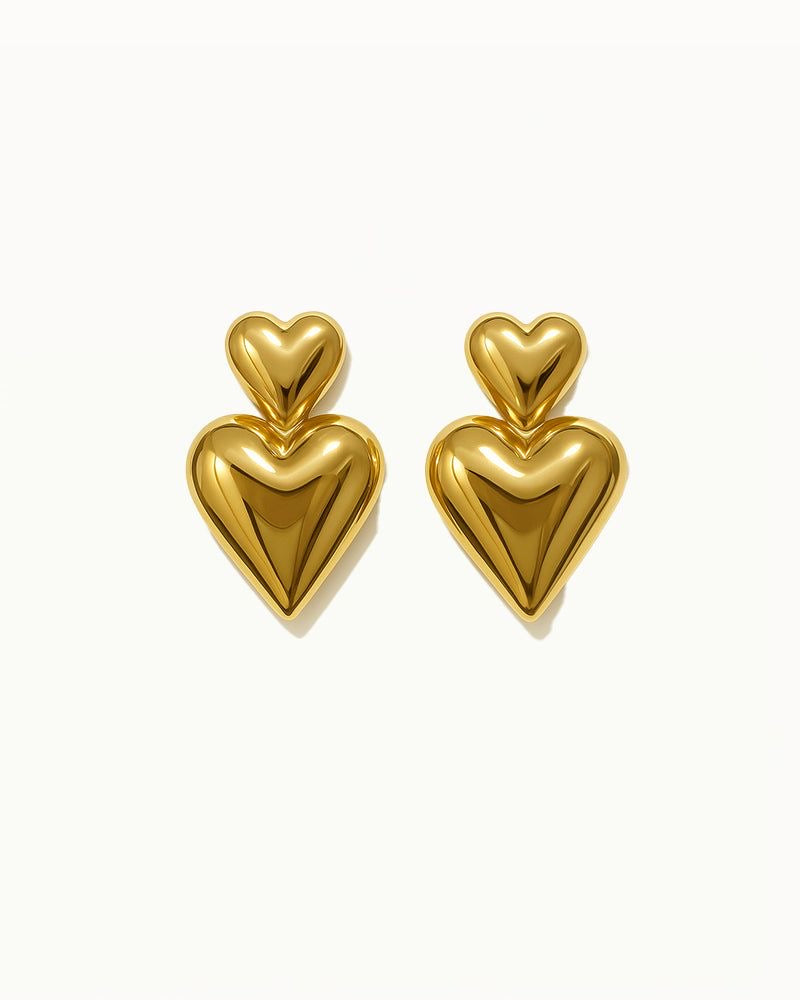 Double Heart Earrings (Stainless Steel)