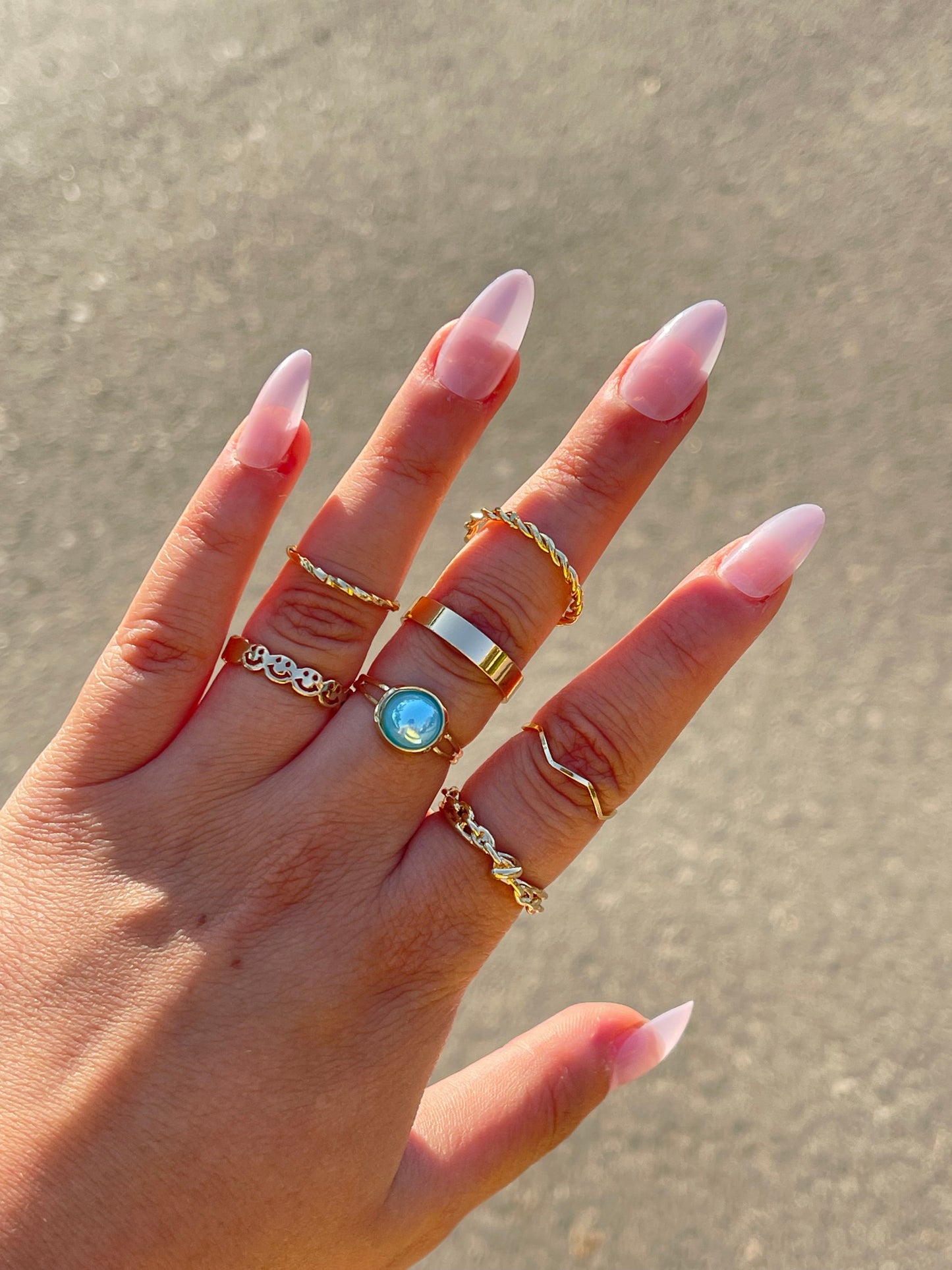 Blue Marble Ring Set 3.0
