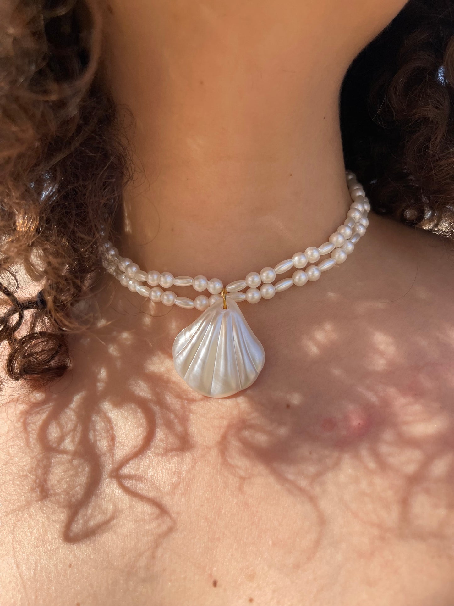 Pearly Seashell Statement Necklace