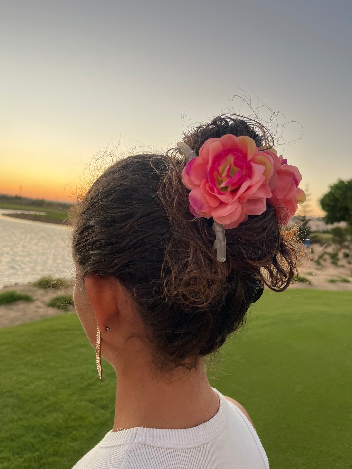 Rose Floral Claw Clip