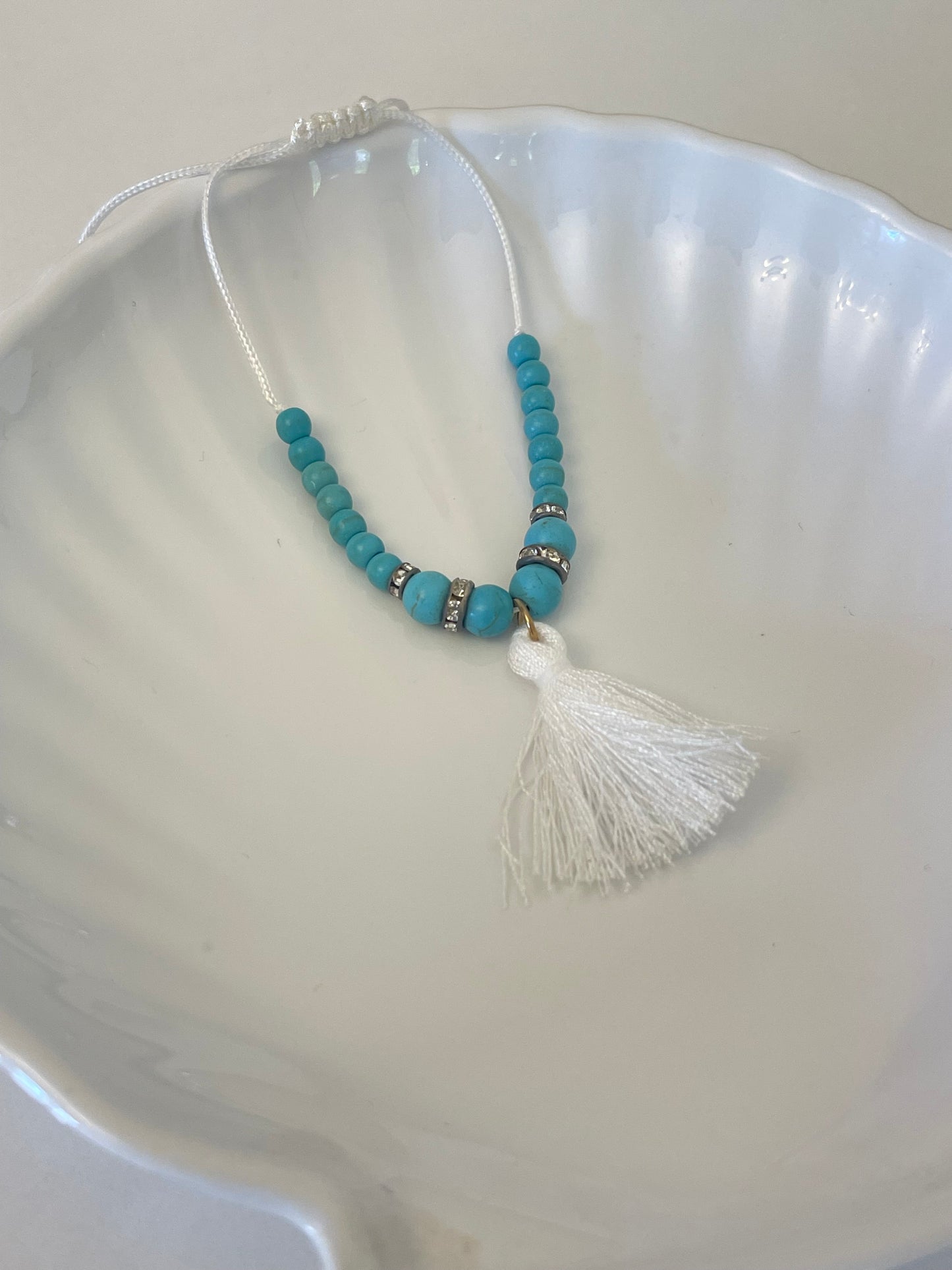 Blue Stones Feather Anklet