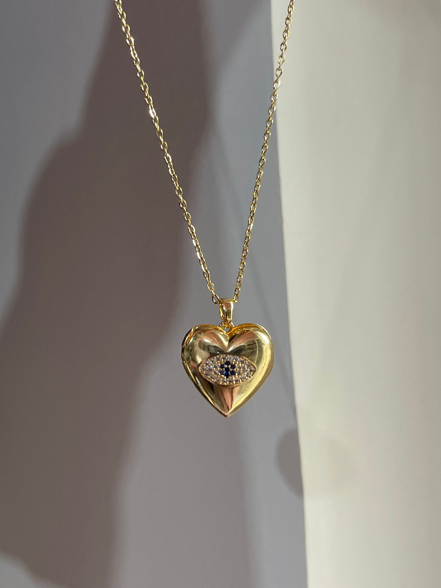 Heart Locket Necklace - Evil Eye Edition (Stainless Steel)