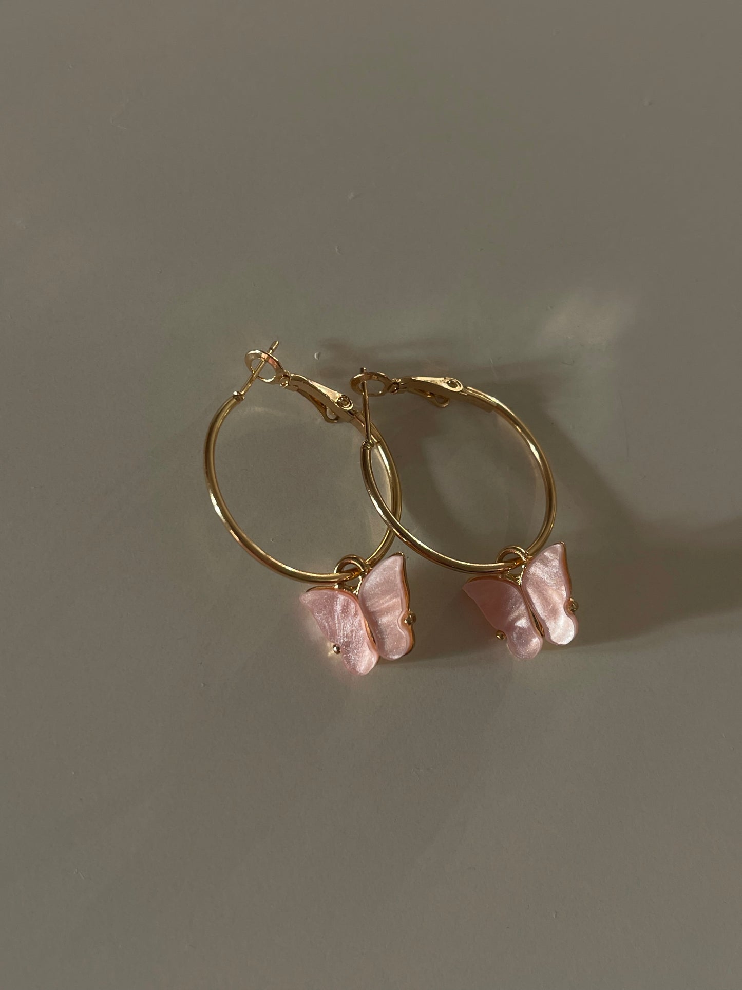 Butterfly Dangle Hoop Earrings