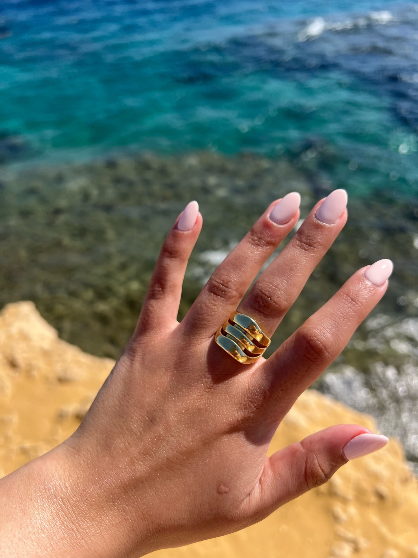 Triple Chunky Ring (Gold Plated)