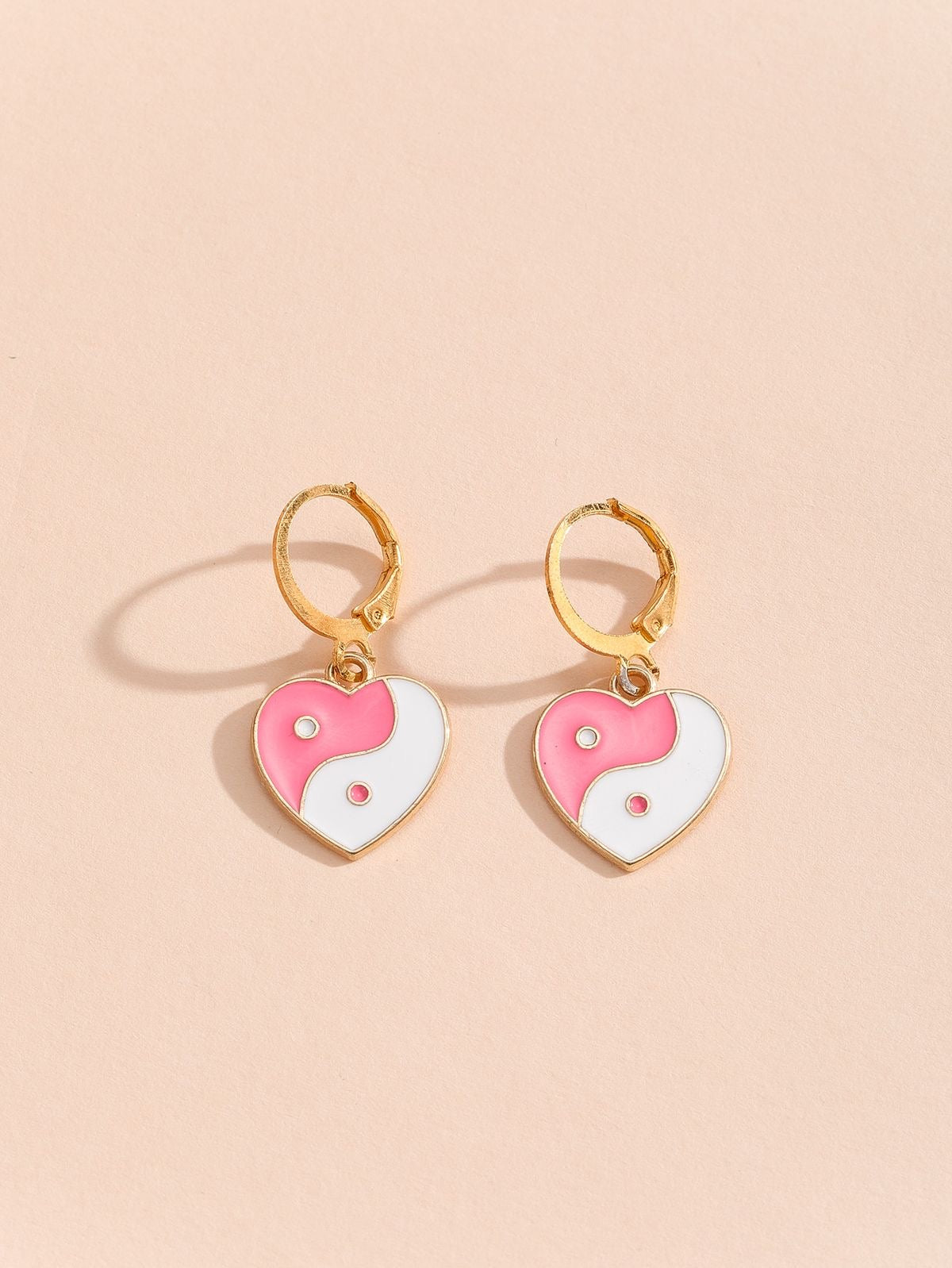 Heart Ying Yang Earrings