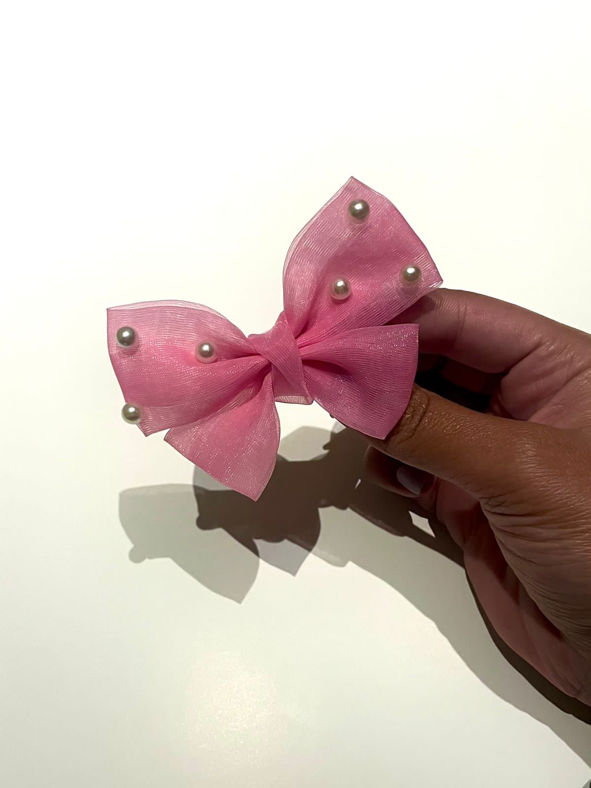 Pearl Mini Bow Tie-Hair Clip