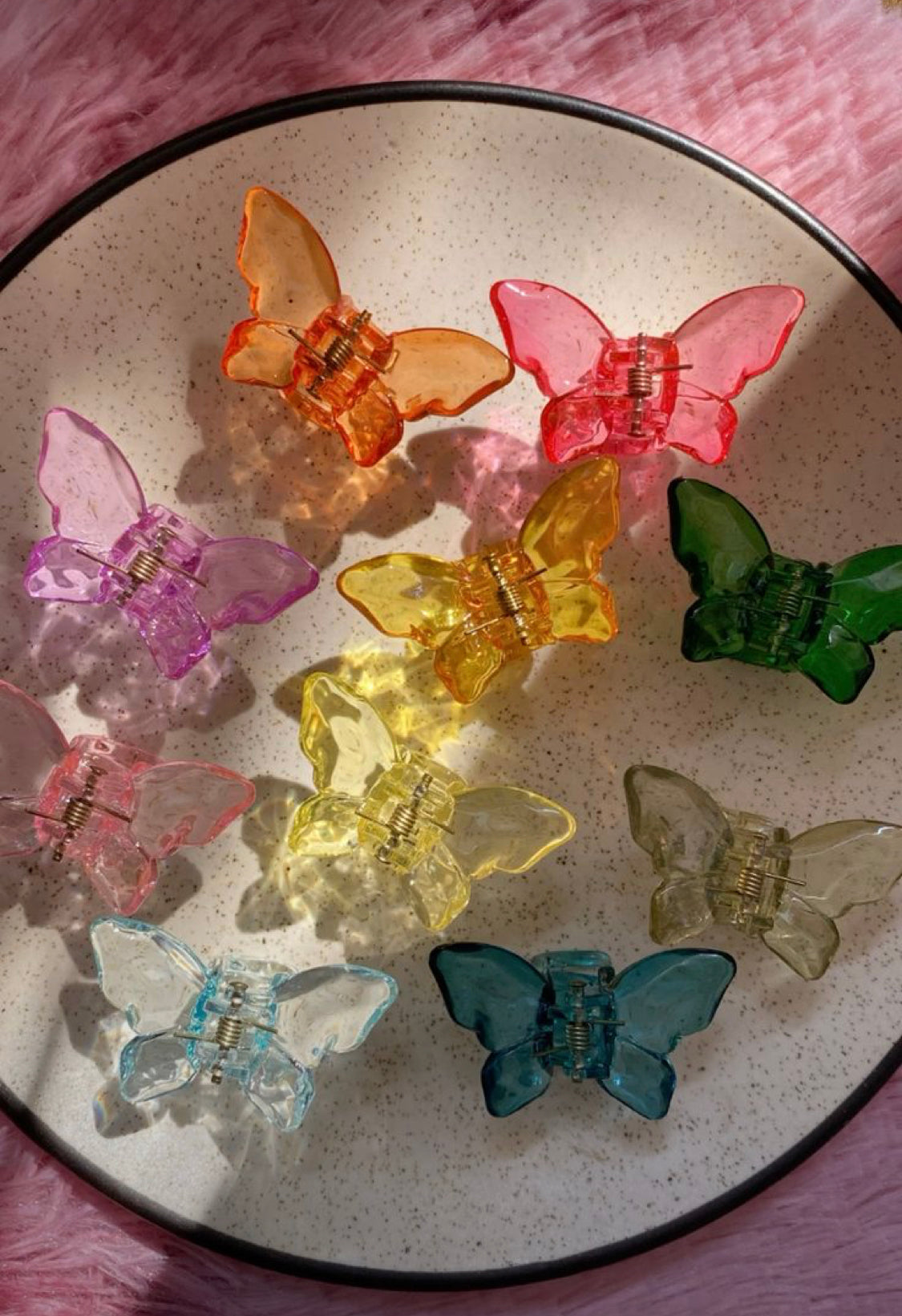 Mini Crystal Butterfly Claw Clips