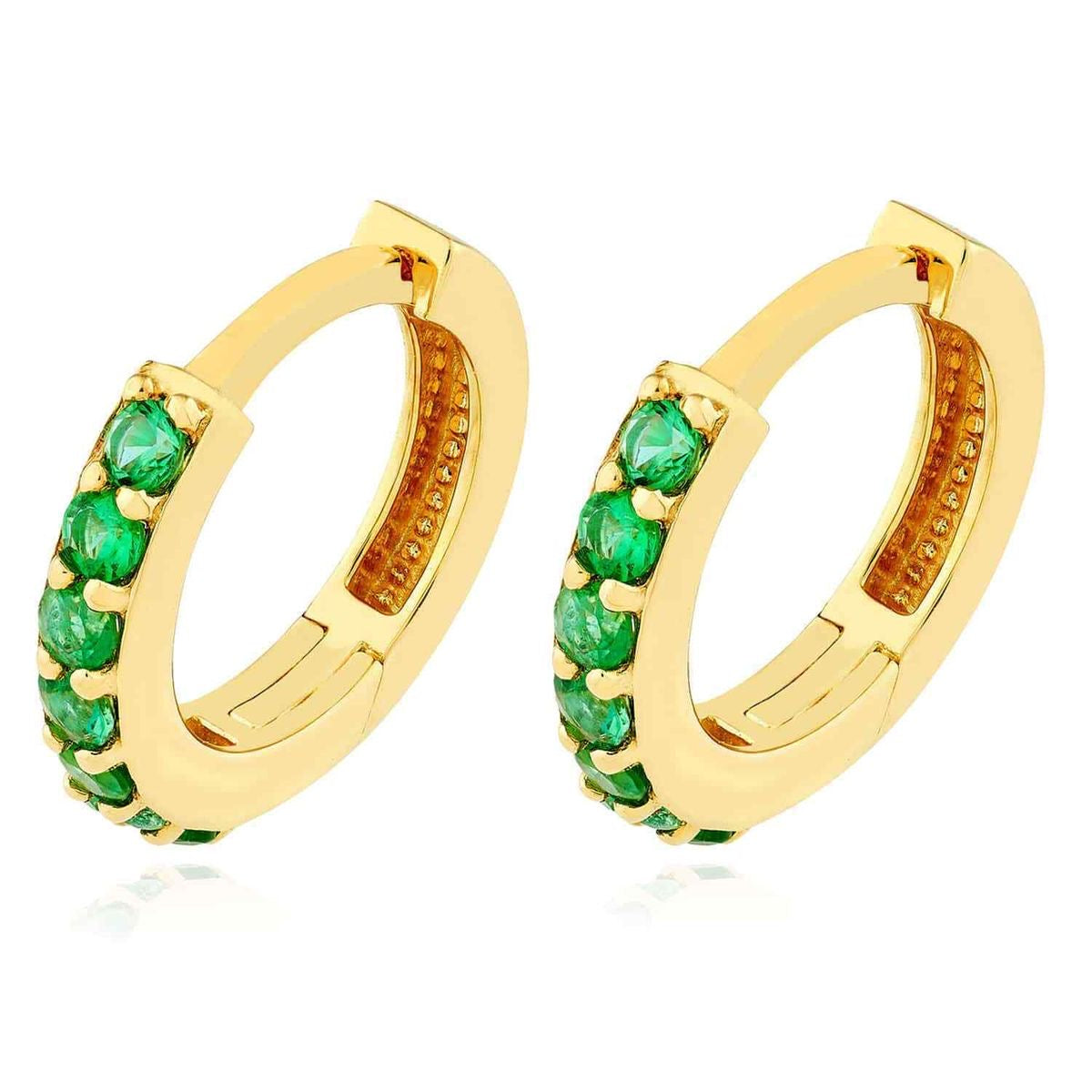 Mini Crystal Hoop Earrings (Gold Plated)