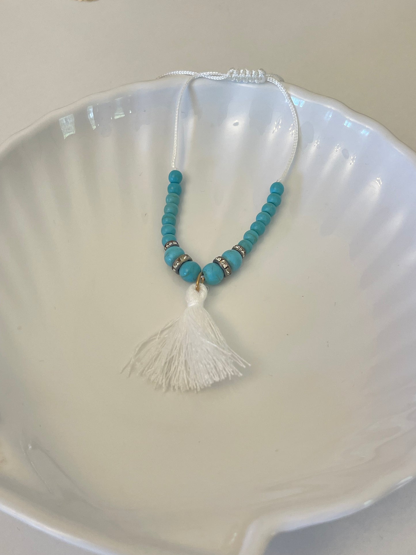 Blue Stones Feather Anklet