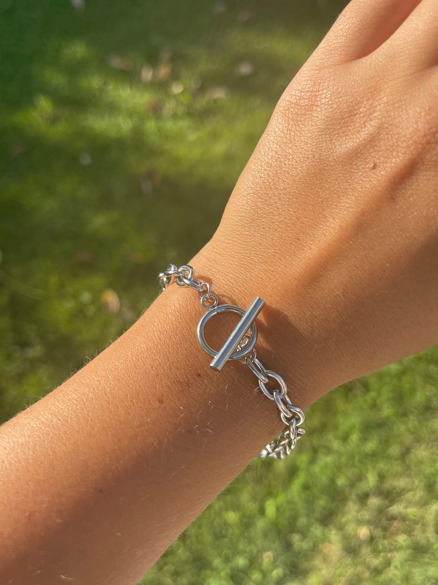 Chunky Chain Silver Bracelet (Stainless Steel)