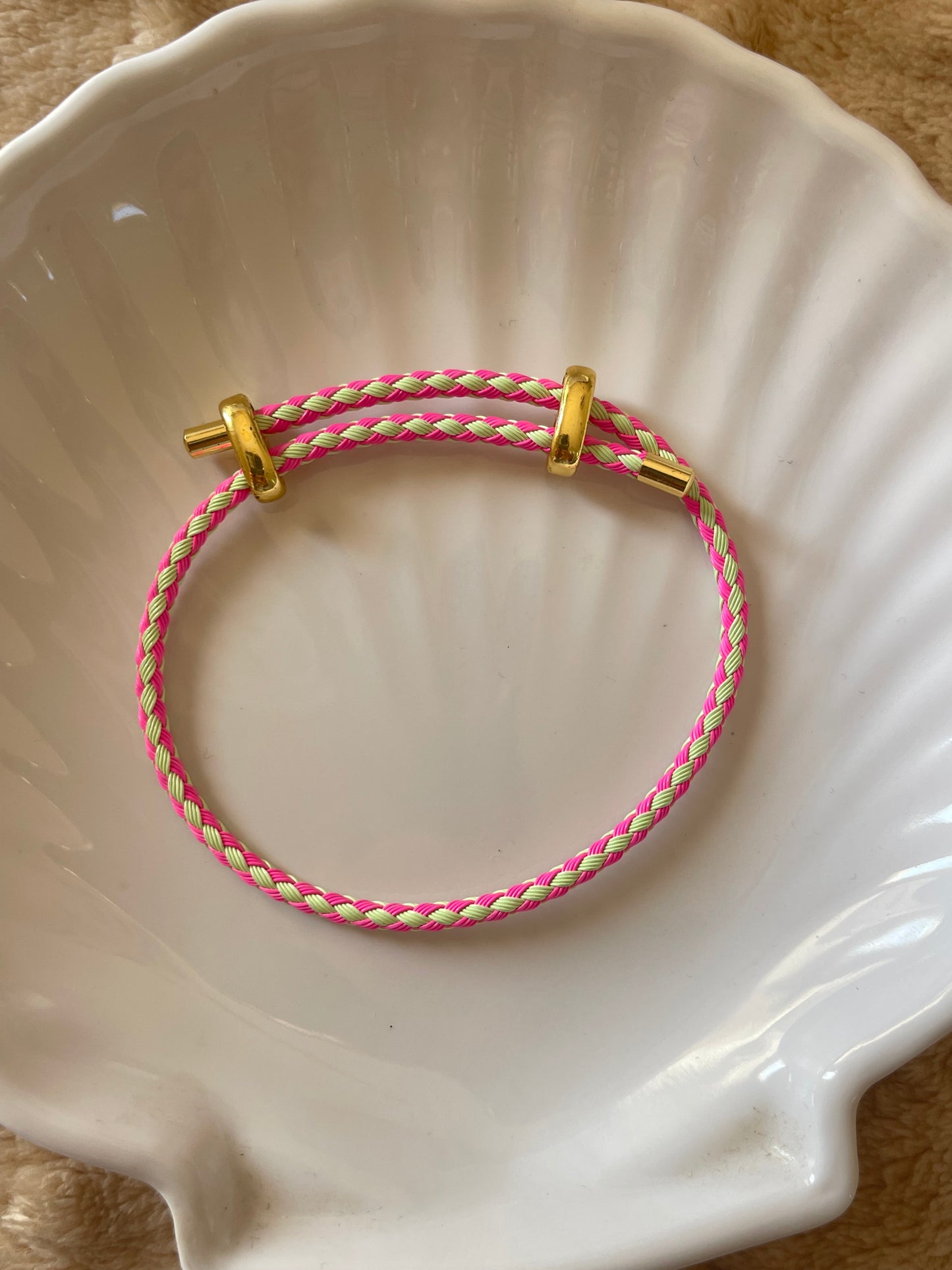 Fabric Charm Base Bracelet- Gold Plated