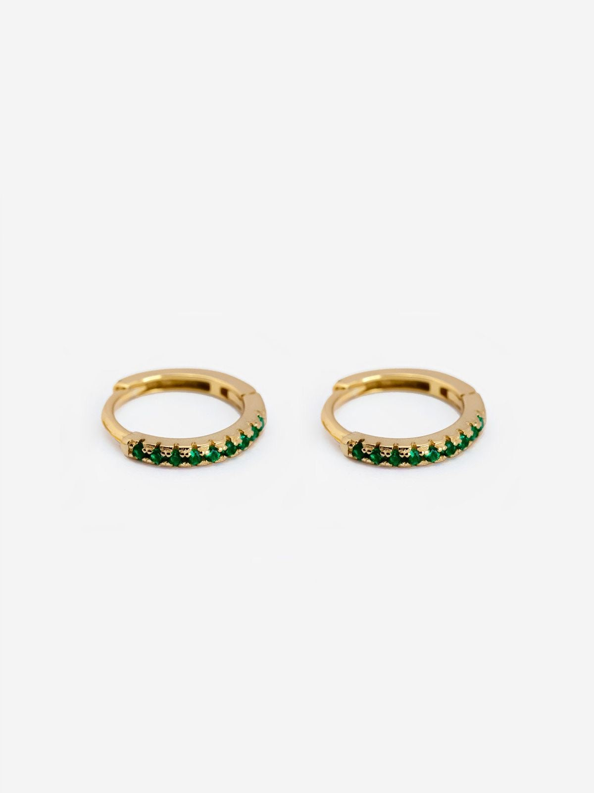Mini Crystal Hoop Earrings (Gold Plated)