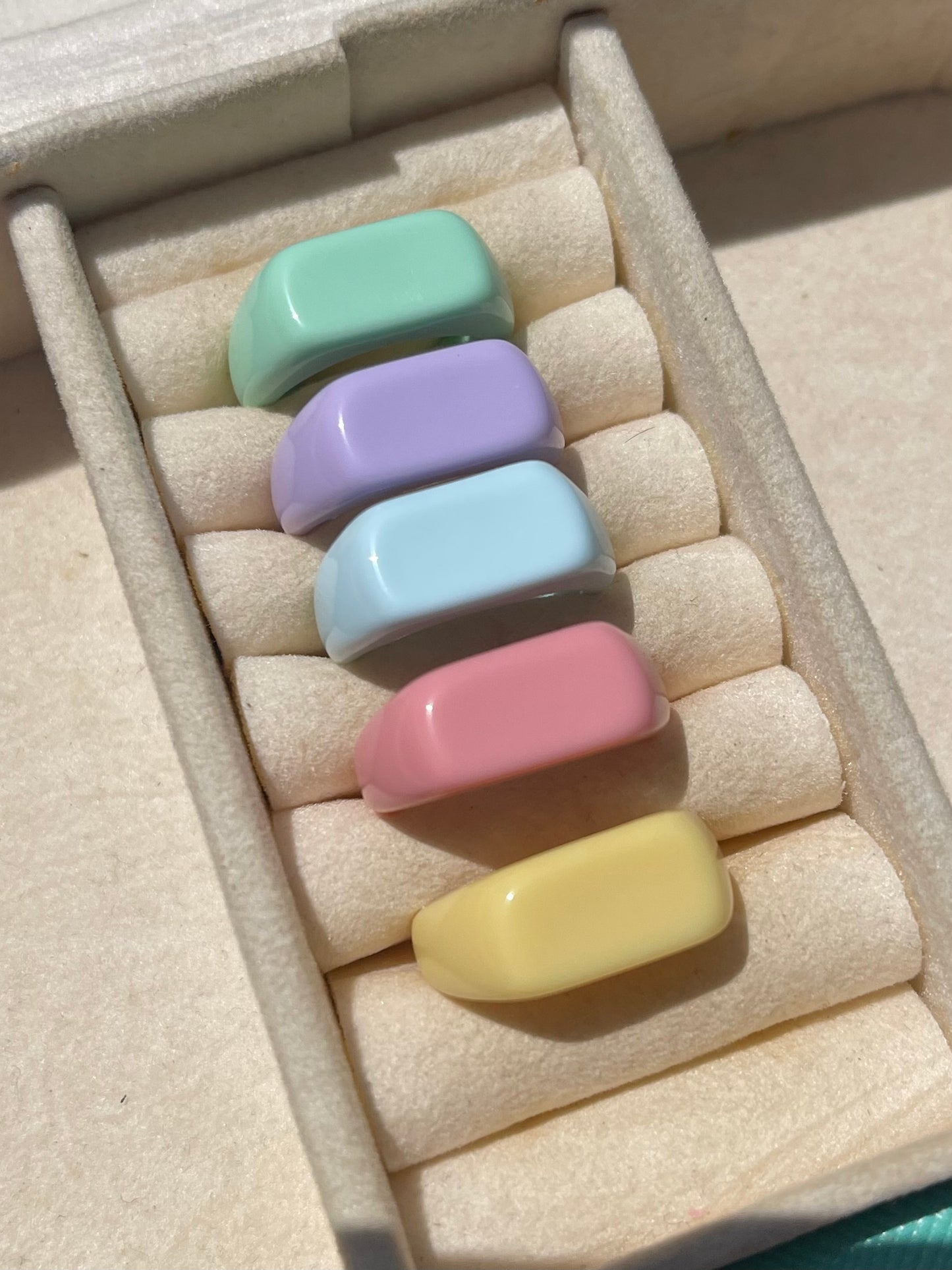 Pastel Waterproof Ring Set