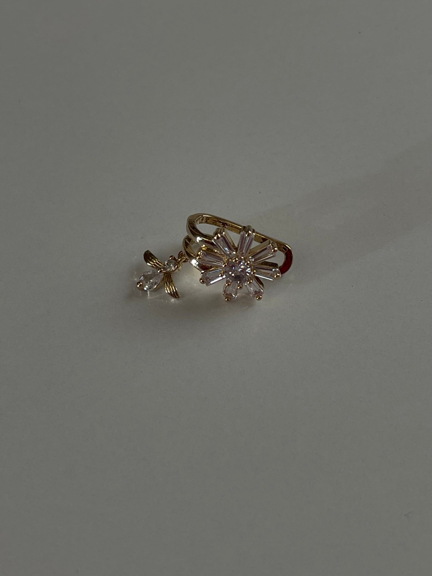 Crystal Flower Cuff Earrings