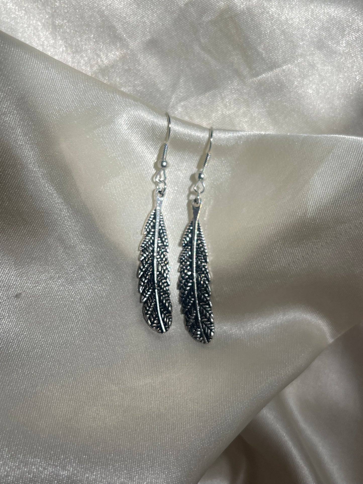 Silver Feather Earrings