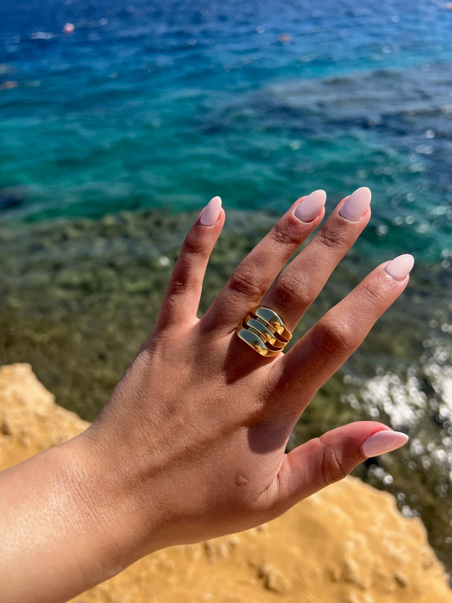 Triple Chunky Ring (Gold Plated)