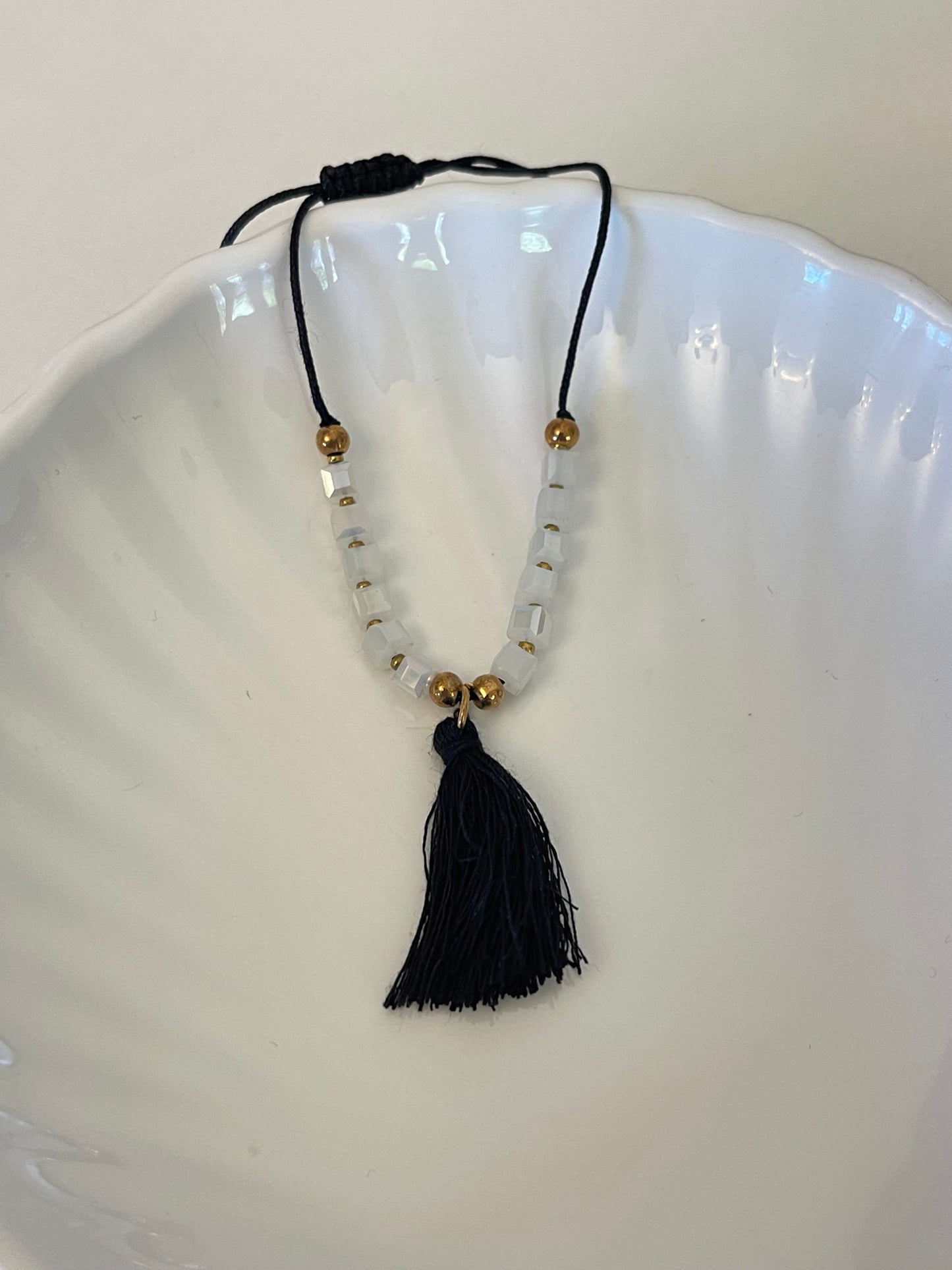 Black & White Feather Anklet