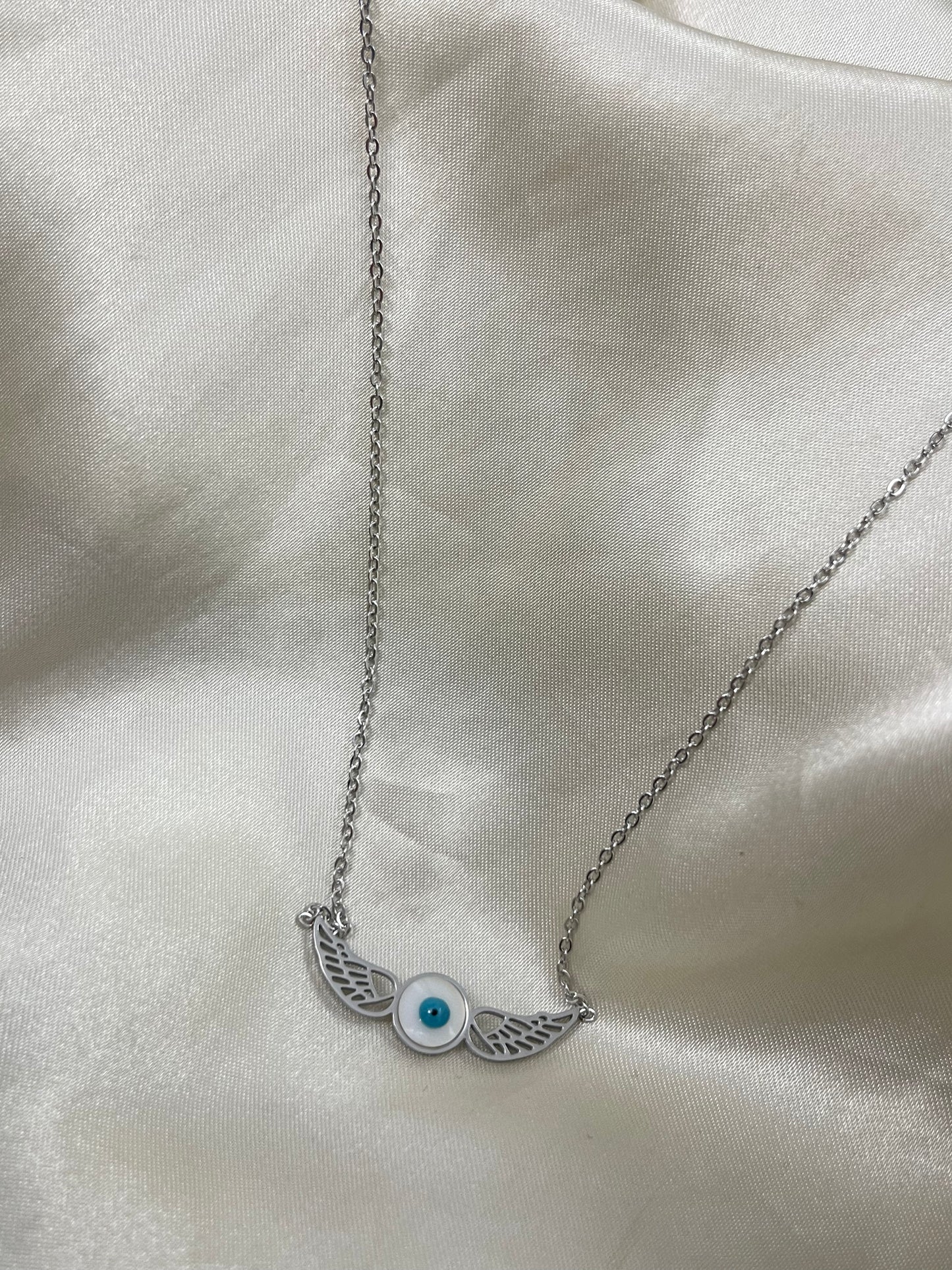 Evil Eye Wings Necklace (Stainless Steel)