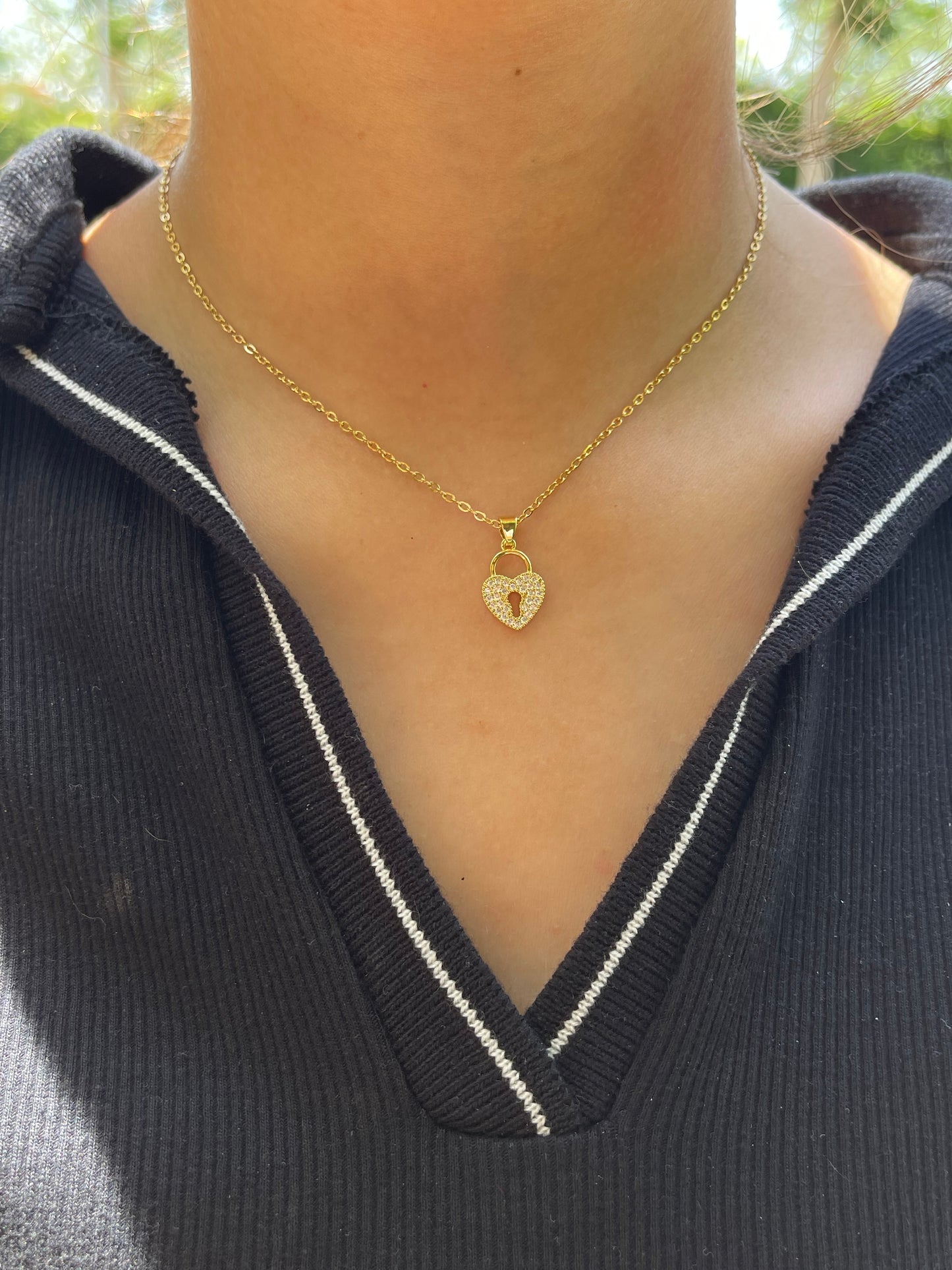 Heart Lock Necklace (Stainless Steel)