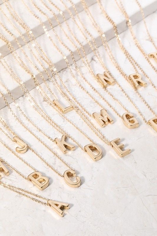Initial Letter Necklace - Stainless Steel