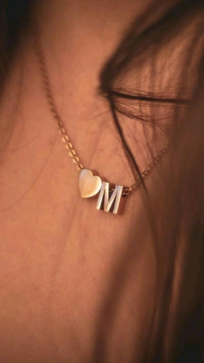 Heart Letter Necklace (Stainless Steel)