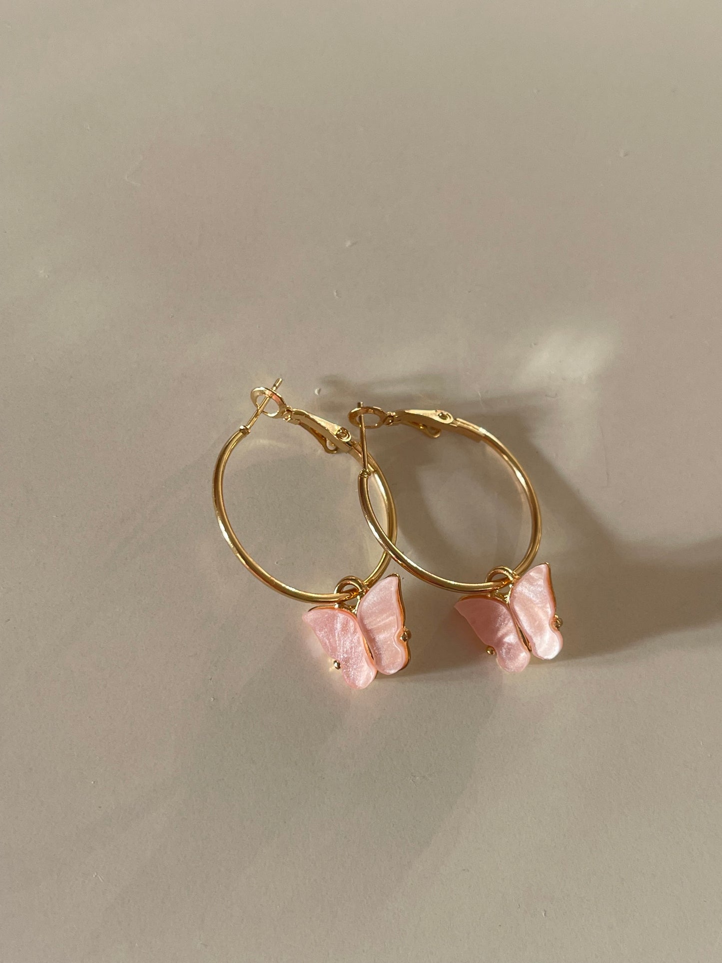 Butterfly Dangle Hoop Earrings