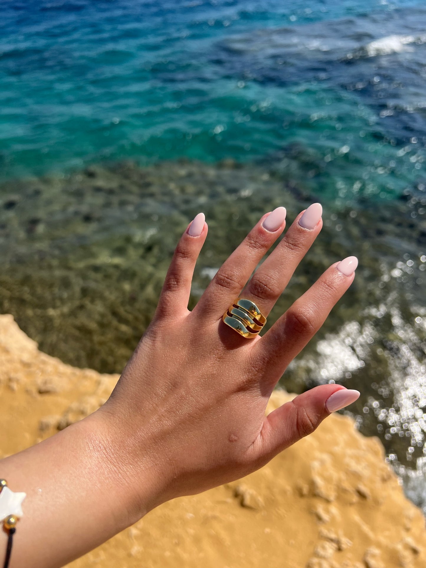 Triple Chunky Ring (Gold Plated)