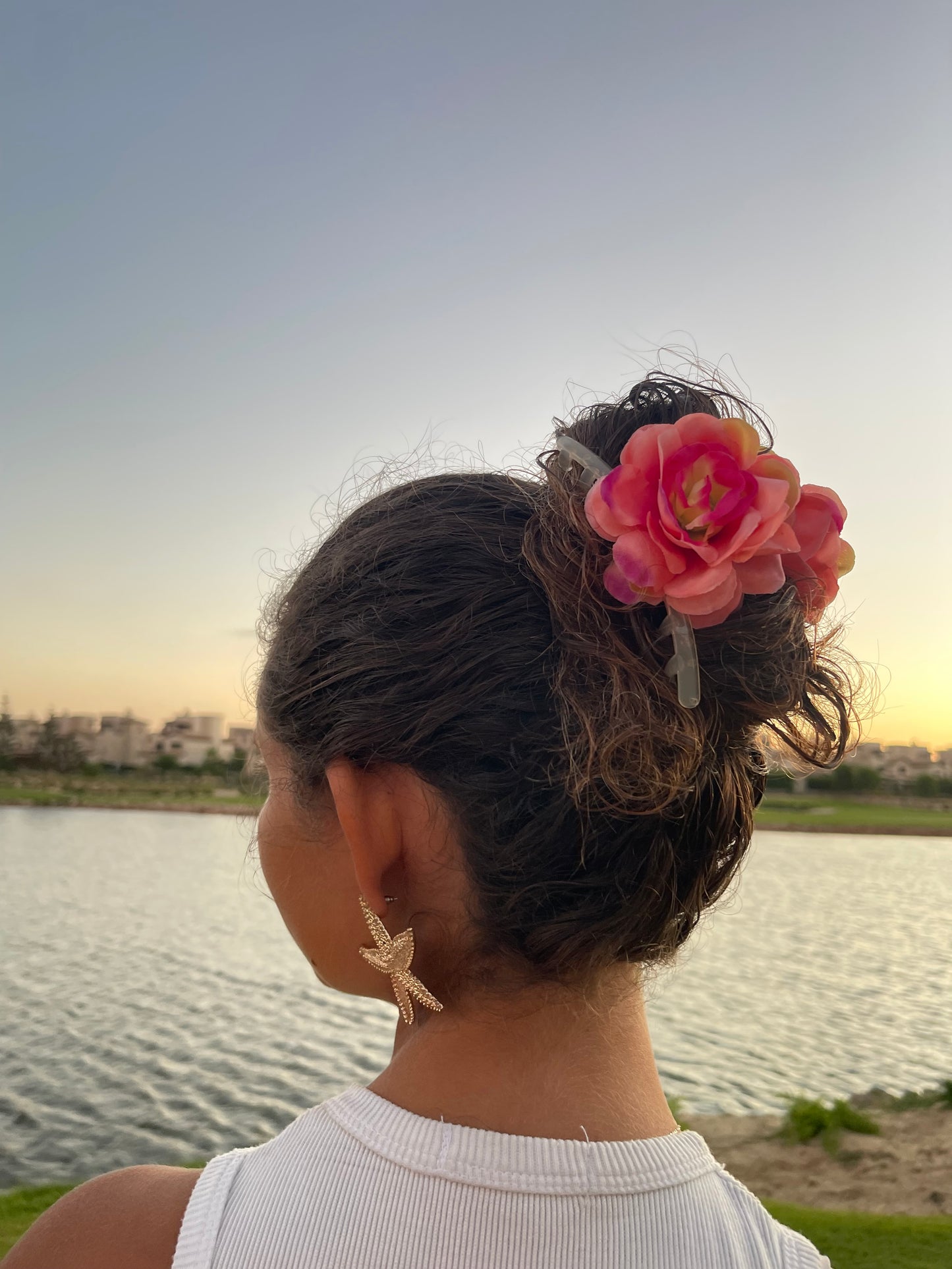 Rose Floral Claw Clip