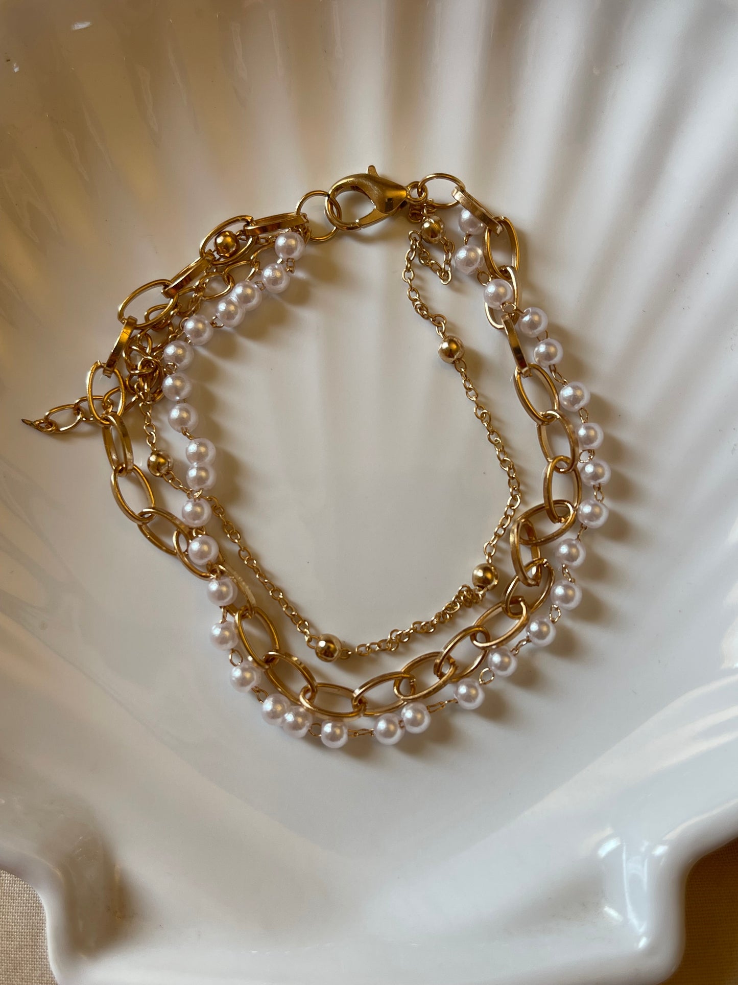 Layered Pearl Anklet