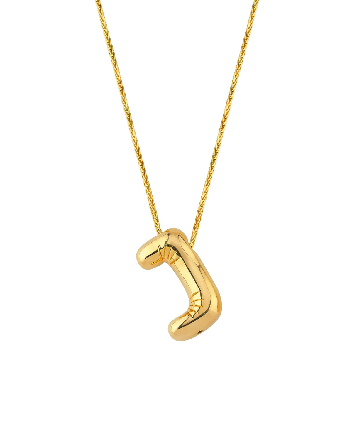 Bubble Initial Letter Necklace (Stainless Steel)