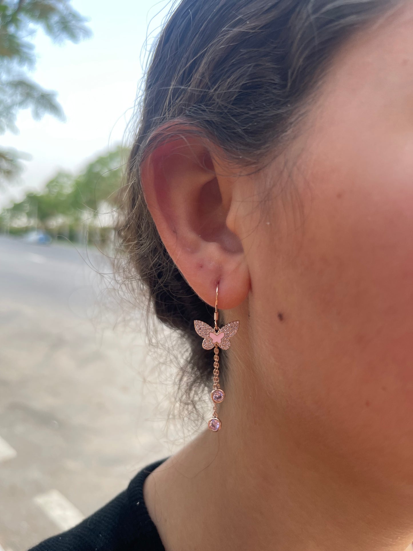 Pink Butterfly Dreams Earrings