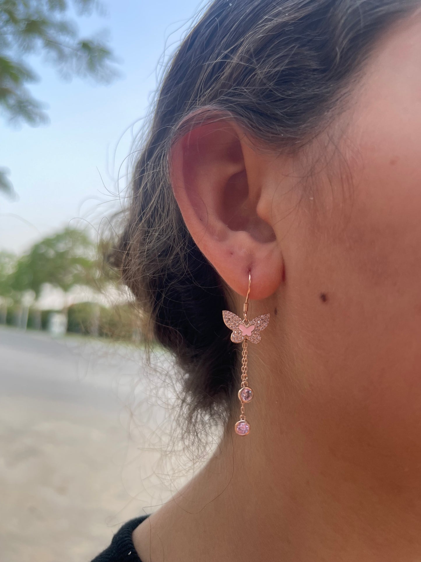 Pink Butterfly Dreams Earrings