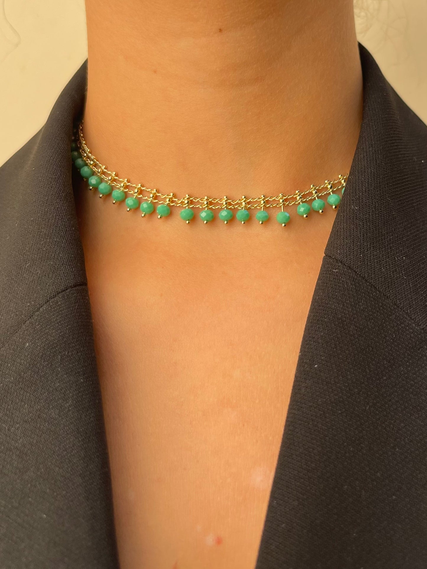 Emerald Gold Plated Choker