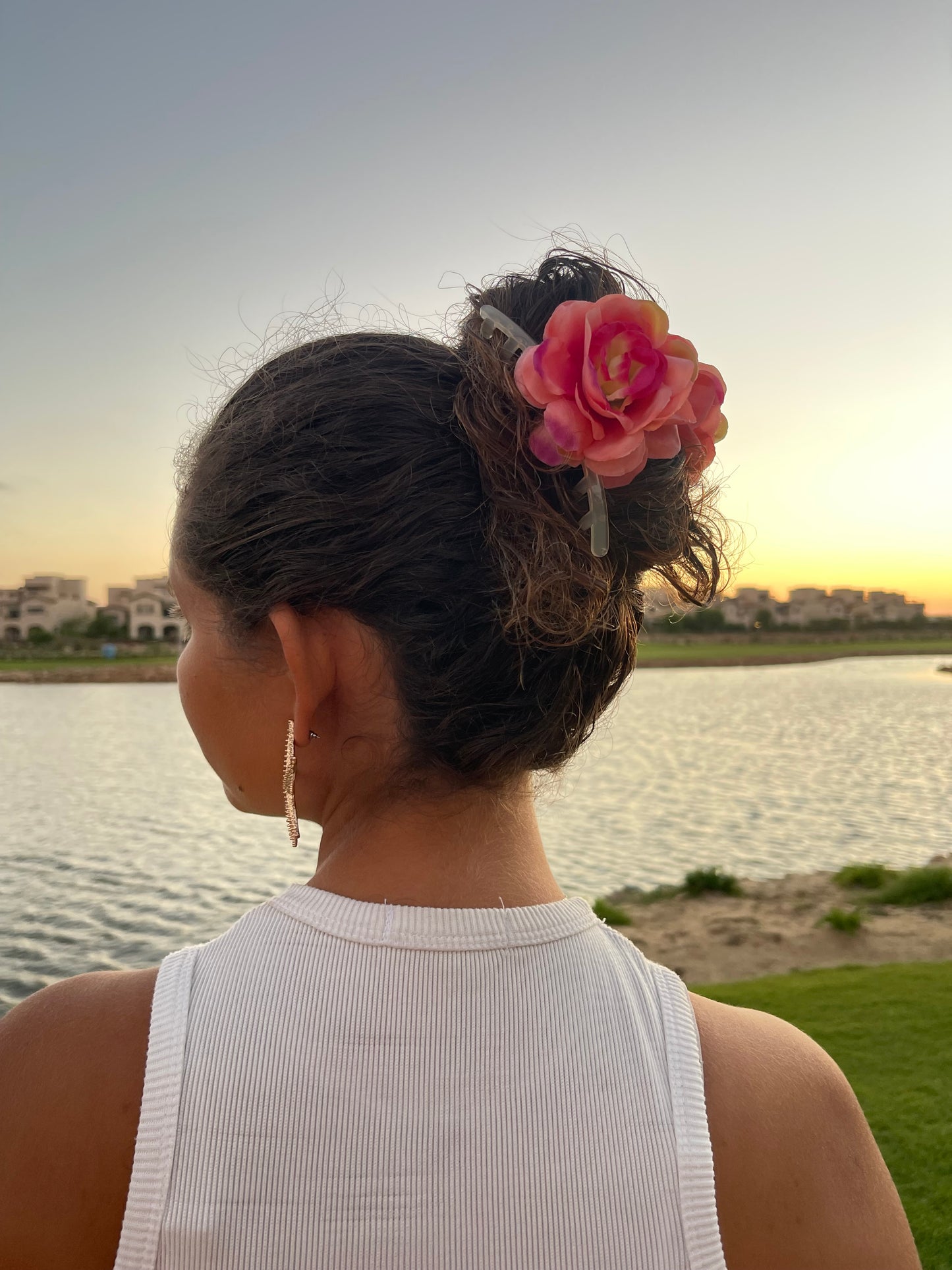 Rose Floral Claw Clip