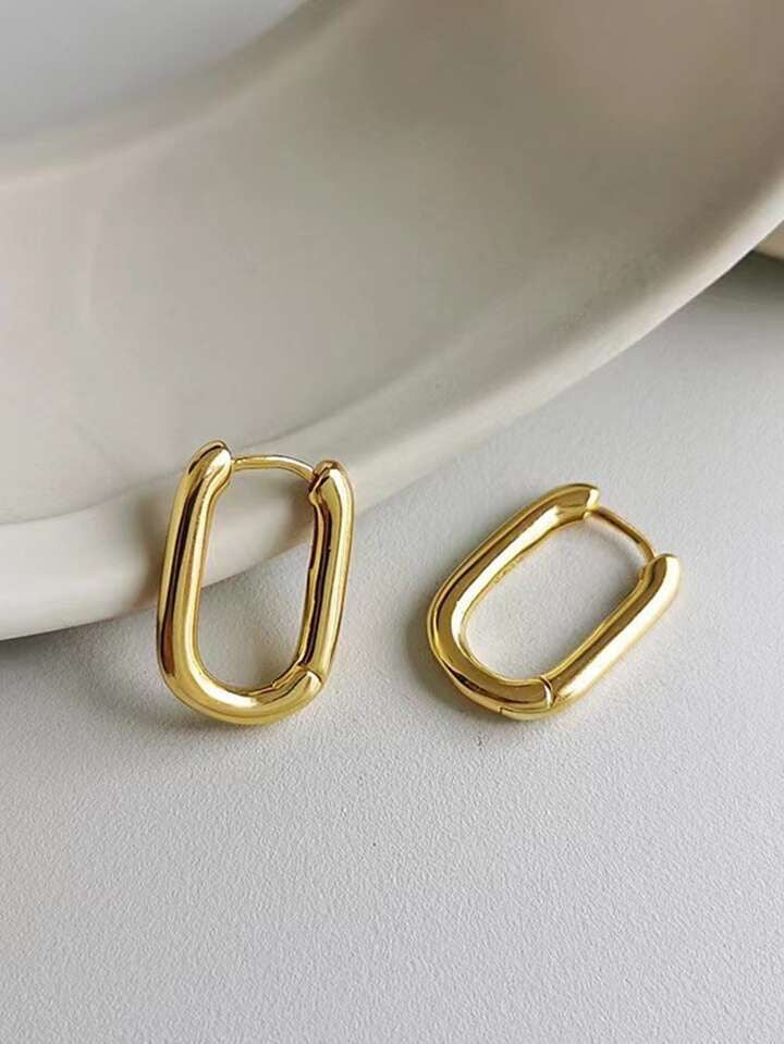 Dainty Square Hoops (Gold Plated)
