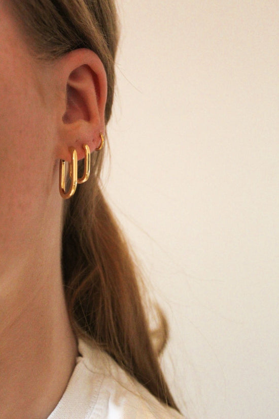 Dainty Square Hoops- Gold Plated