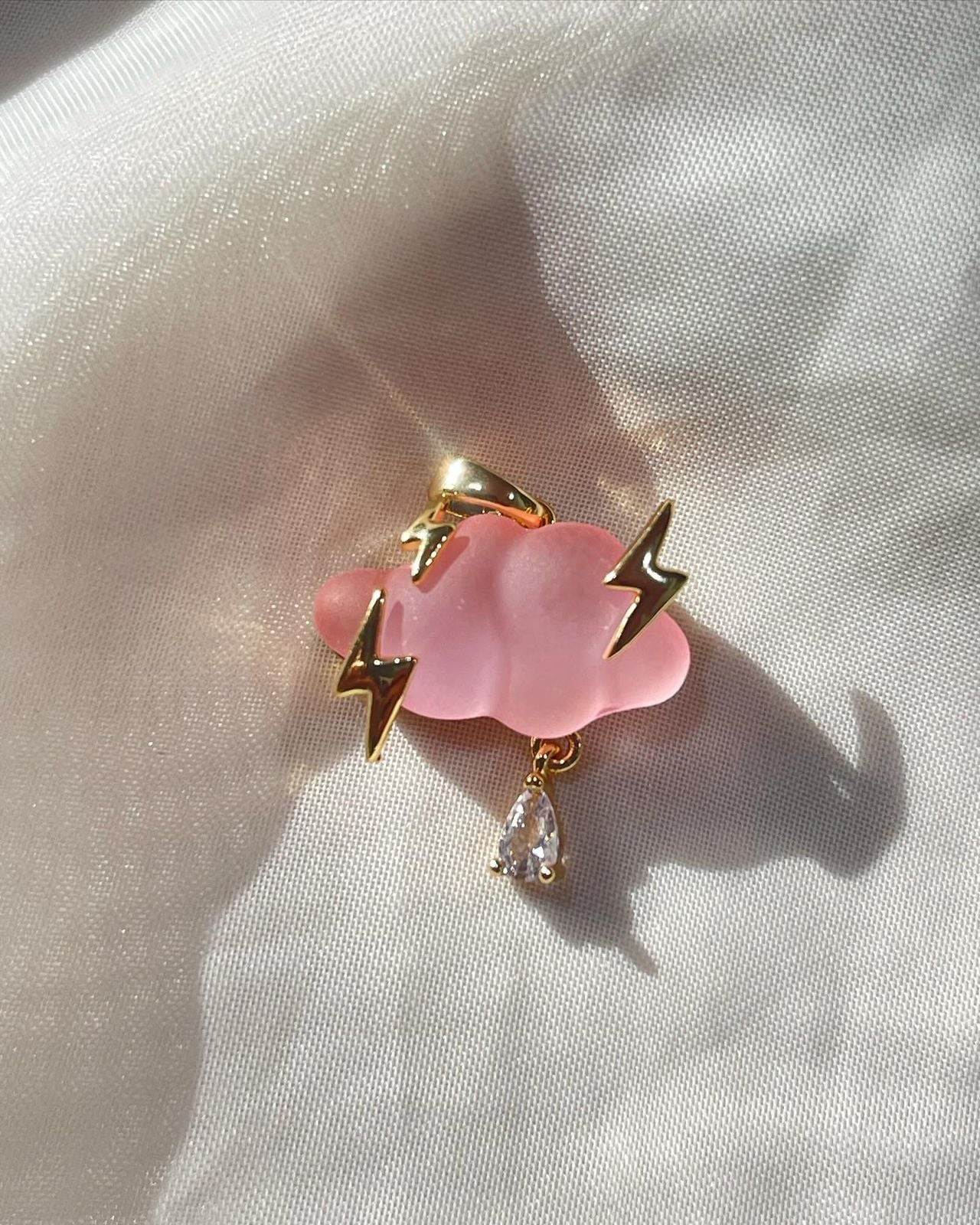 Pink Cloud Charm- Gold Plated