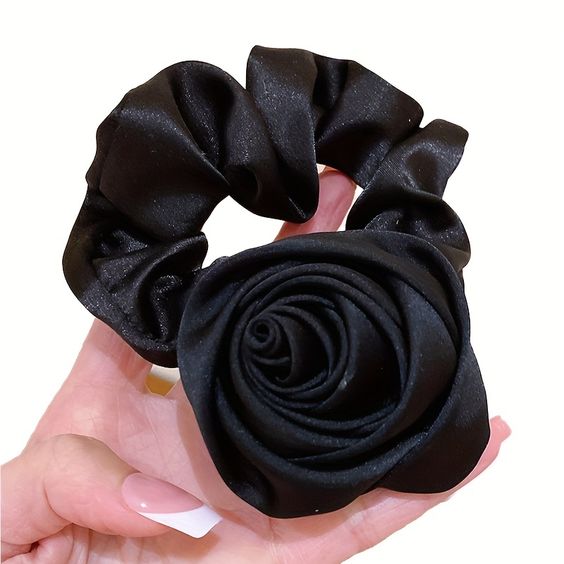 Satin Rose Hair-Tie