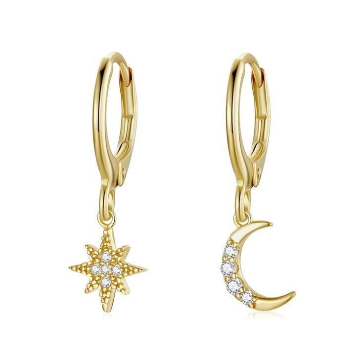 Celestial Mismatched Gold Plated Dangles