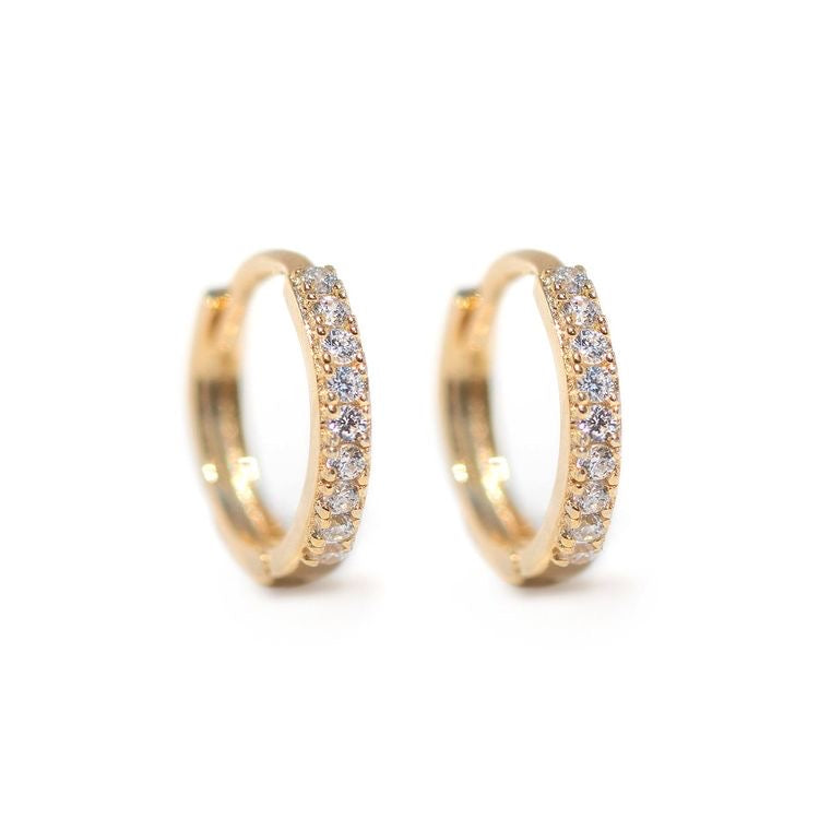Mini Crystal Hoops (Gold Plated)