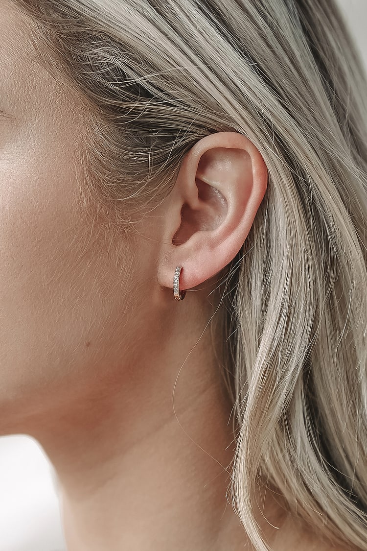Mini Crystal Hoops (Gold Plated)