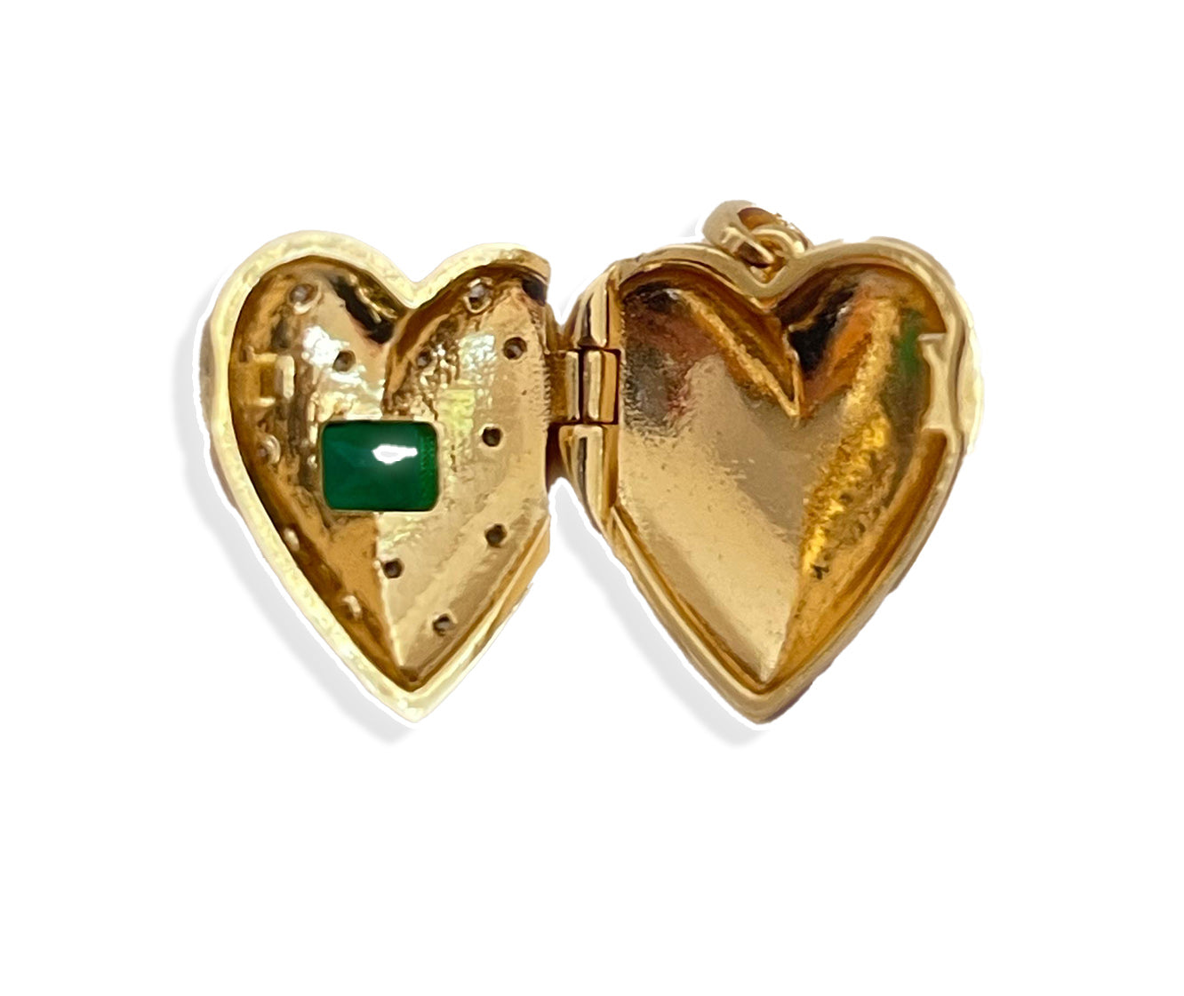 Emerald Heart Charm- Gold Plated