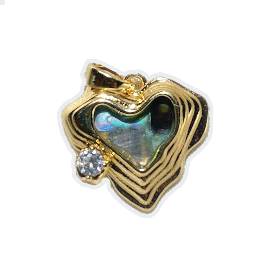 Deep Blue Heart Charm- Gold Plated