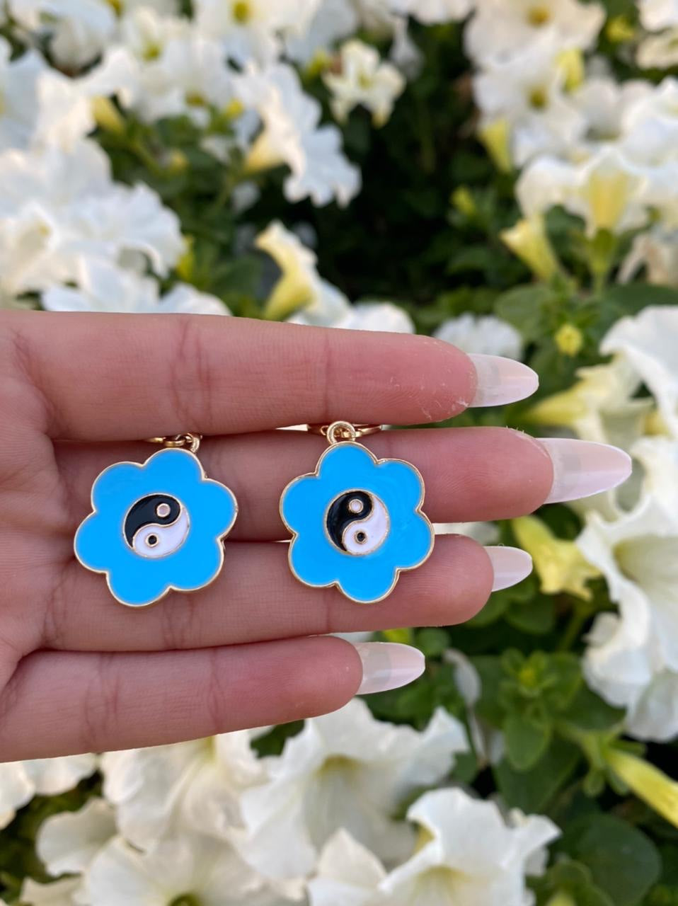 Flower Ying -Yang Earrings