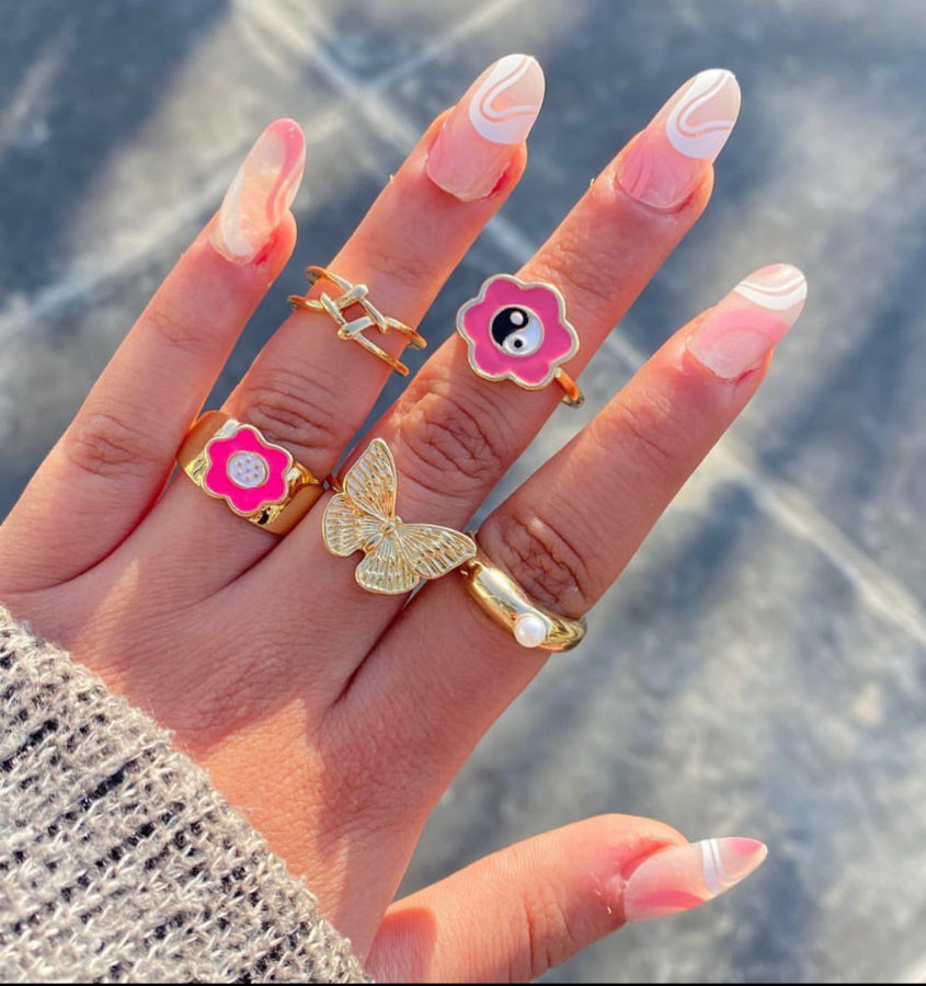 Floral Pink Yin & Yang set