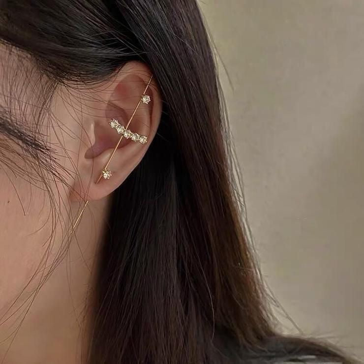Trio Crystal Ear Pin