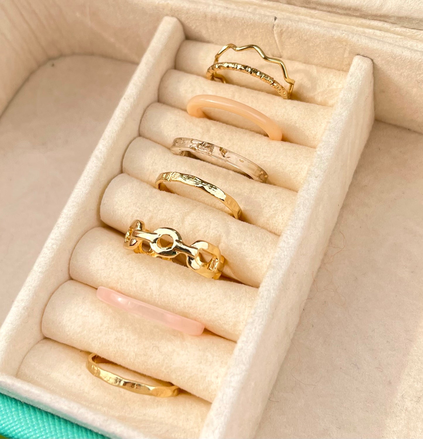 Pink Chainz Ring Set