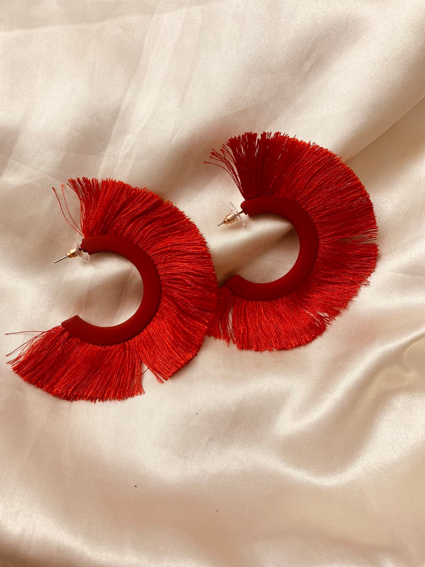 Feathered Hoop Earrings