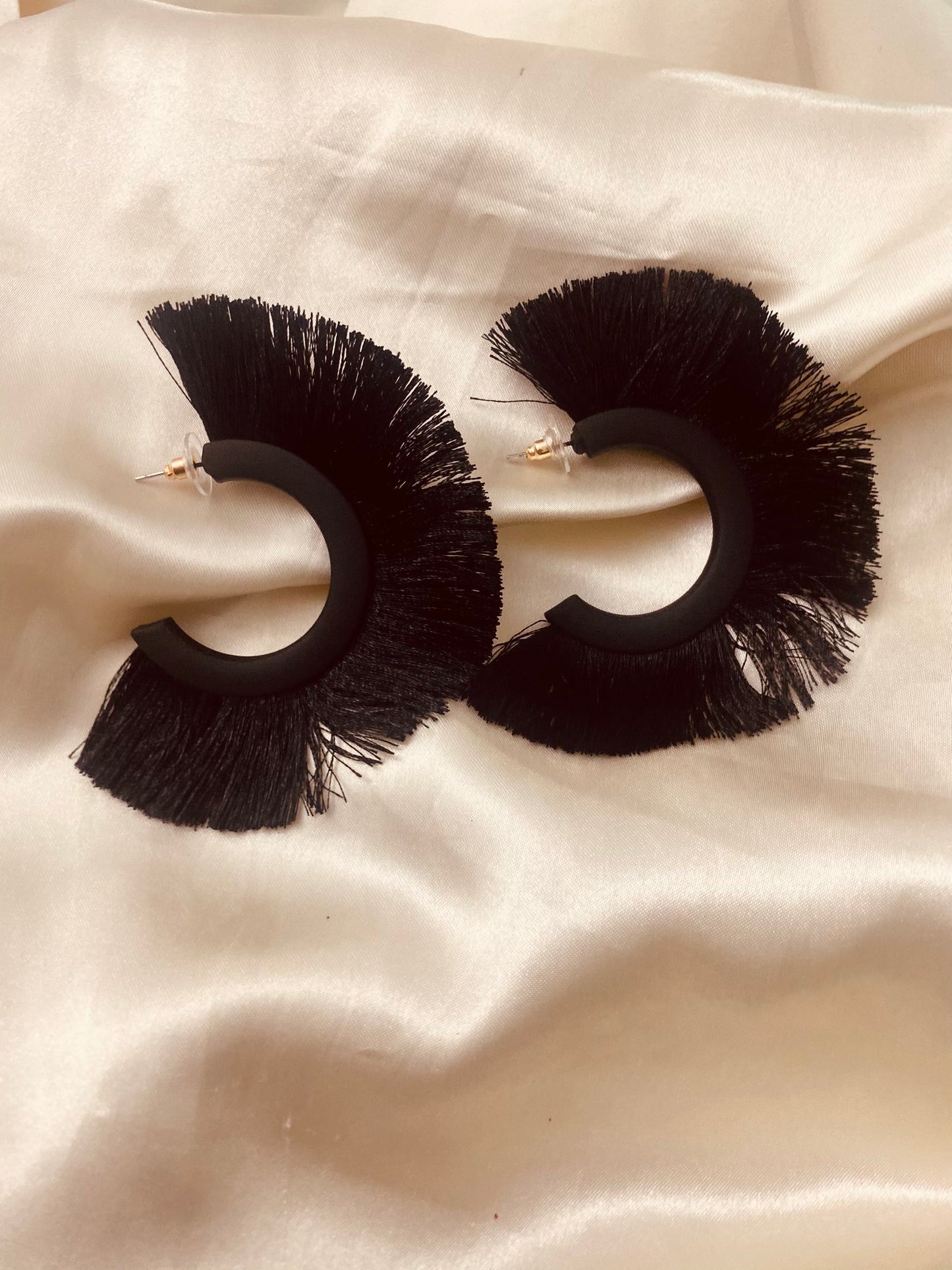 Feathered Hoop Earrings