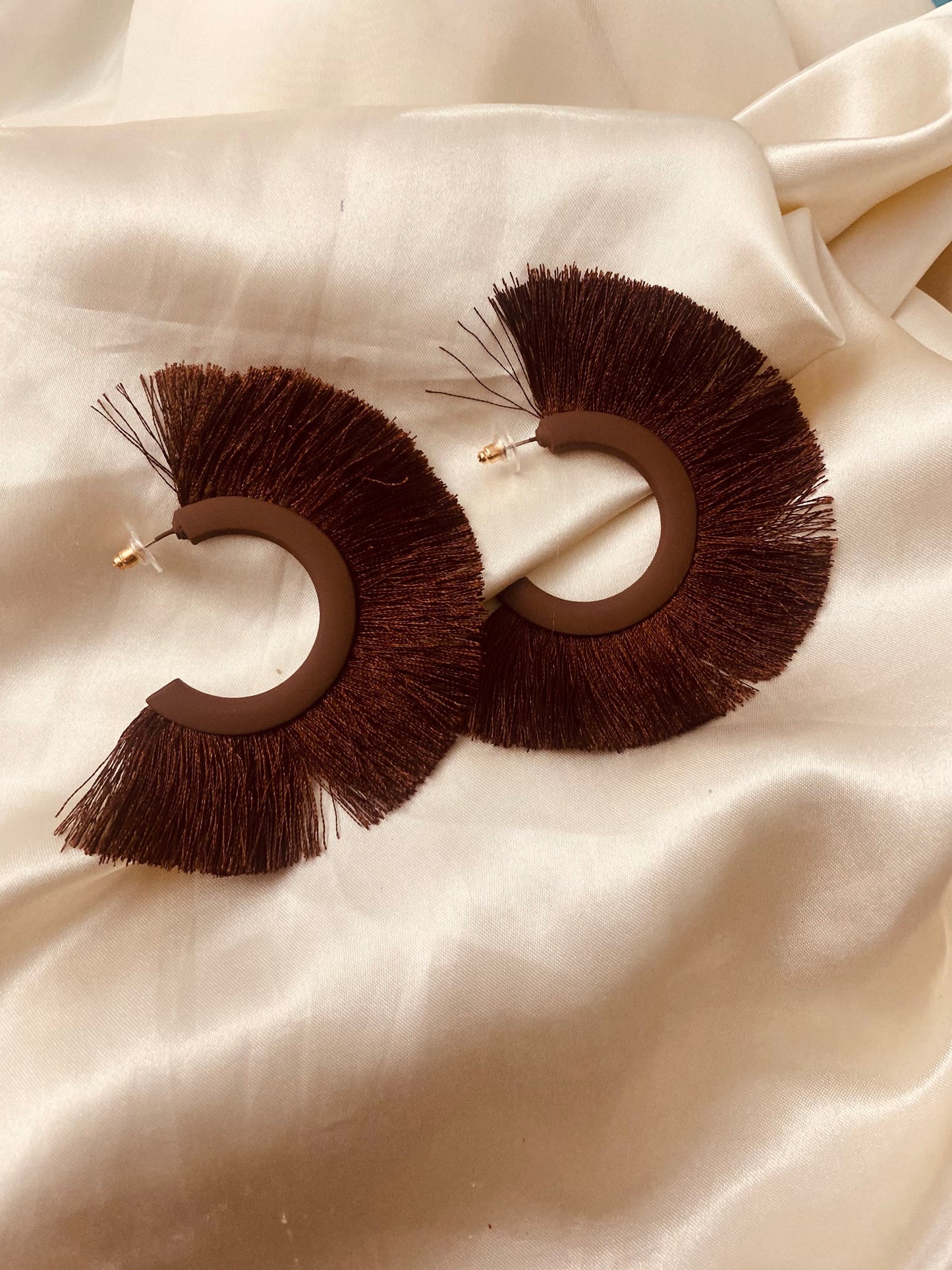 Feathered Hoop Earrings